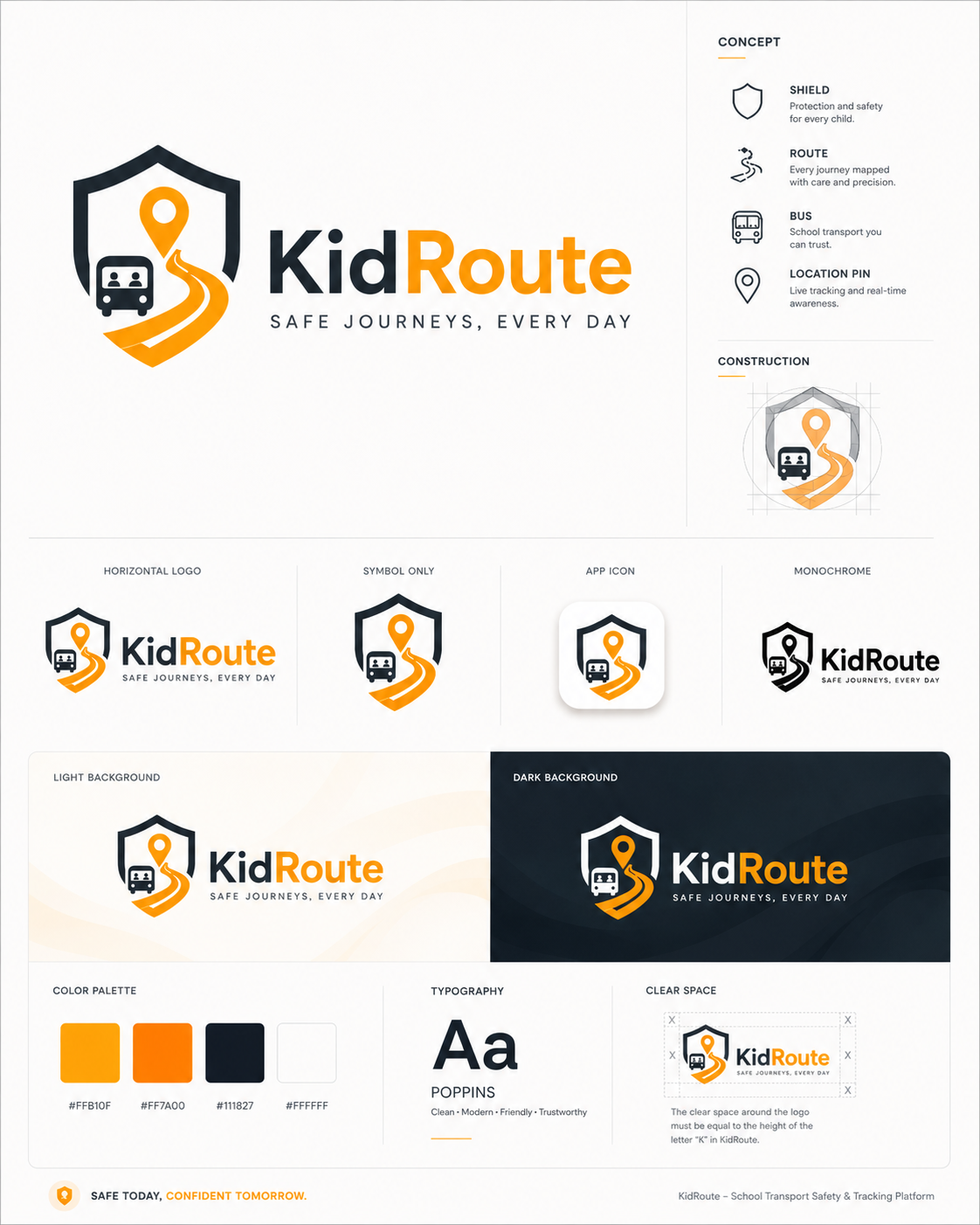 KidRoute logo and brand identity guide